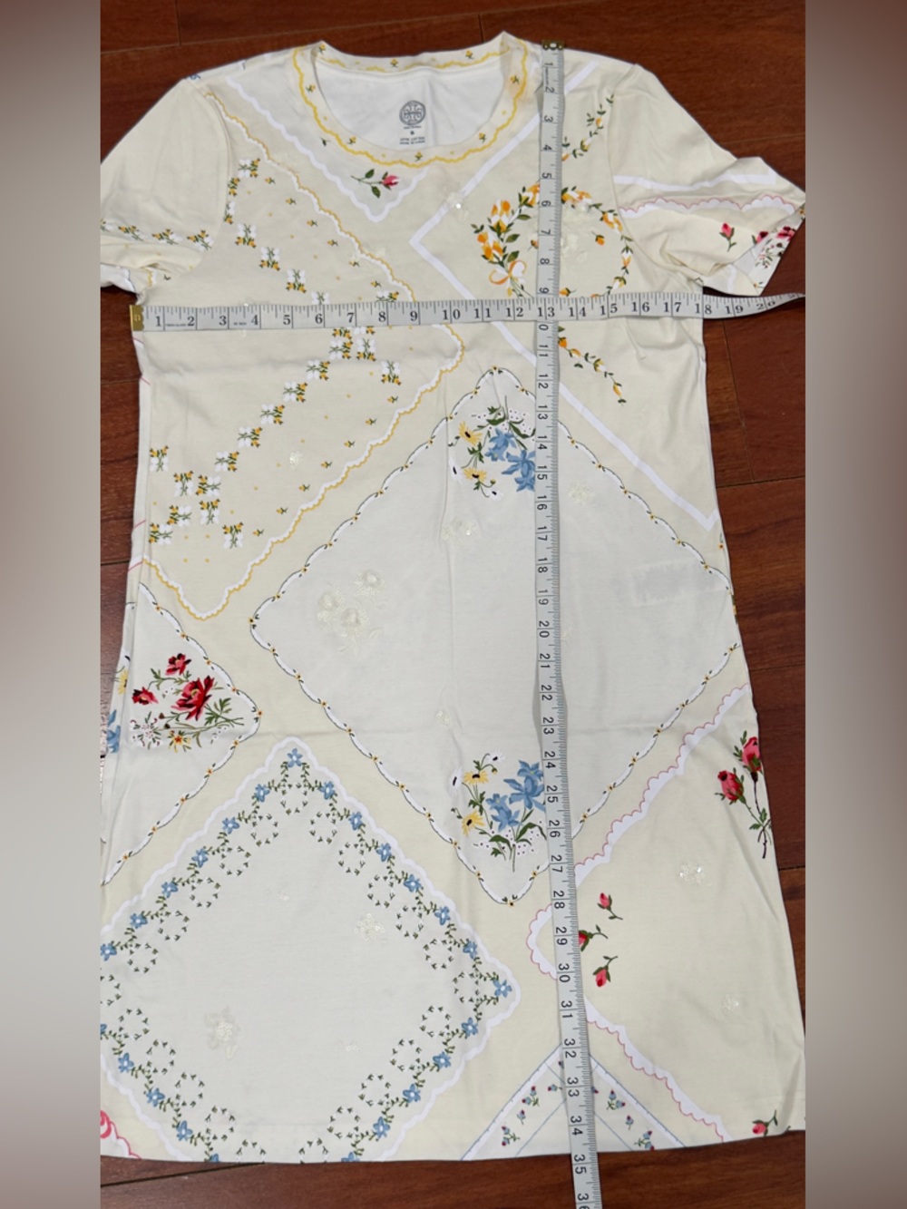 Tory Burch White Floral Patchwork-Print  Mini Dress - Picture 8 of 14